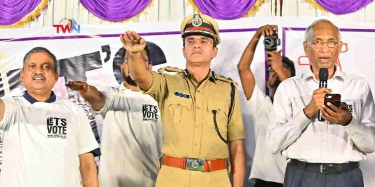 Voting is a citizen's right, CP Tarun Joshi IPS,Let's Vote NGO,Let's Vote Walkathon,Convenor Radhakrishna,Rachakonda News,Telugu World Now