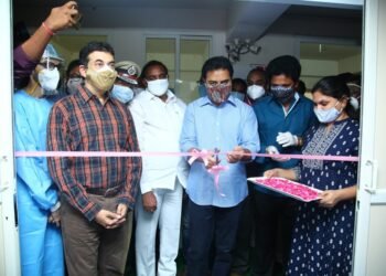 KTR inaugurates Project Ashray’s Full Fledged 100 Bed COVID Care Centre Equipped with 6 ICU Beds,telangana covid news,v9 news telugu,teluguworldnow.com,cyberabad police,cp sajjanar ips,3