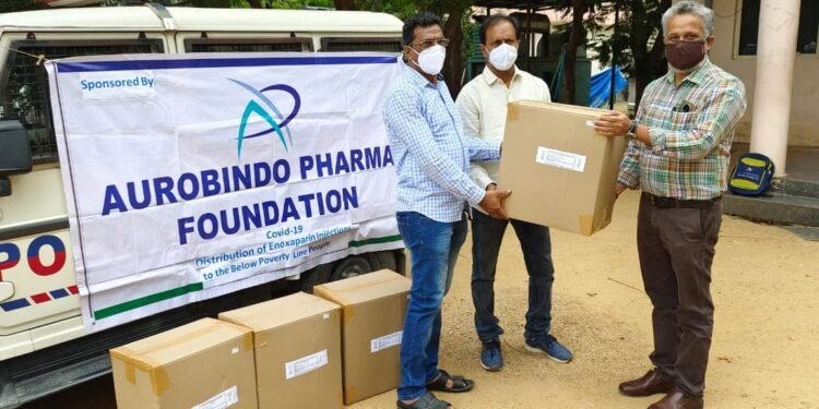 Aurobindo Pharma Foundation donates 10000 Enoxaparin injections to the Poor and Needy,v9 news telugu,covid news,teluguworldnow.com,cp sajjanar ips,