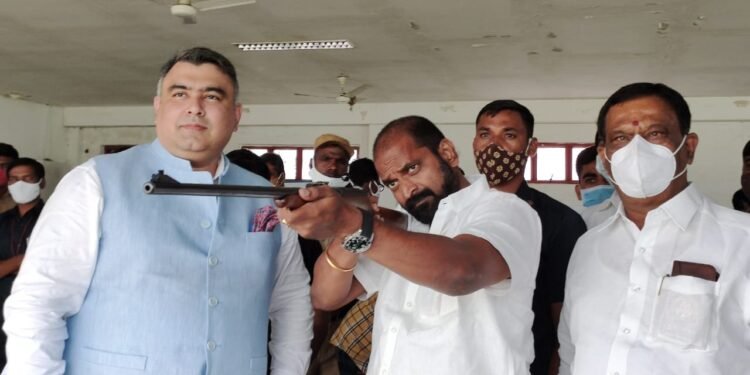 gagan narang shooting academy hyderabad,rifle association of india,minister srinivas goud,telangana news,v9 news telugu,teluguworldnow.com,cheers for india tokyo olympics 2020,1