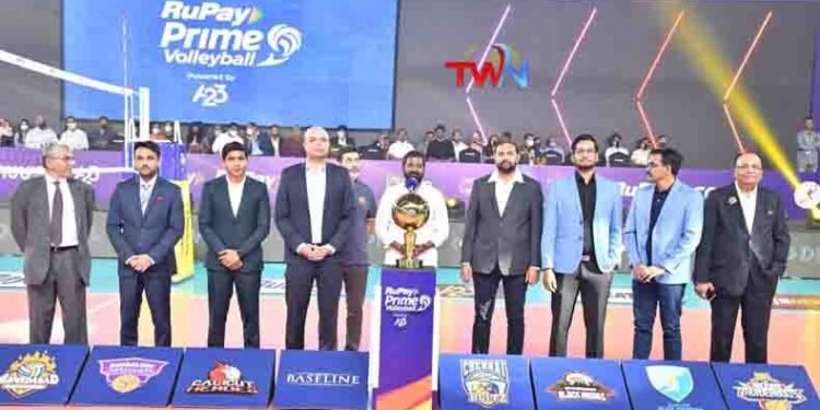 Minister of State for Excise, Sports, Tourism and Culture Shri V. Srinivas Gowda inaugurated the national level 'Rupay Prime Volleyball League' at Gatchibauli Stadium in Hyderabad.teluguworldnow