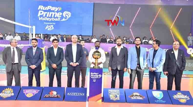 Minister of State for Excise, Sports, Tourism and Culture Shri V. Srinivas Gowda inaugurated the national level 'Rupay Prime Volleyball League' at Gatchibauli Stadium in Hyderabad.teluguworldnow