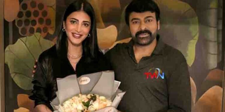 Shruthi hassan onboard for Mega 154,telugu golden tv, my mix entertainments, teluguworldnow.com.1