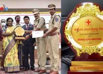 Governor of Telangana Dr. Tamilsai Sounderrajan has felicitated Rachakonda Police with Government Department for Highest Blood Donations Award in a program conducted on World blood donation day