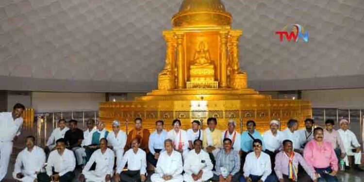 Representatives of the Indian Buddhist Congress visit the Buddha Garden,telugu golden tv,mymixentertainemnts,www.teluguworldnow.com,telangana news,v9 media