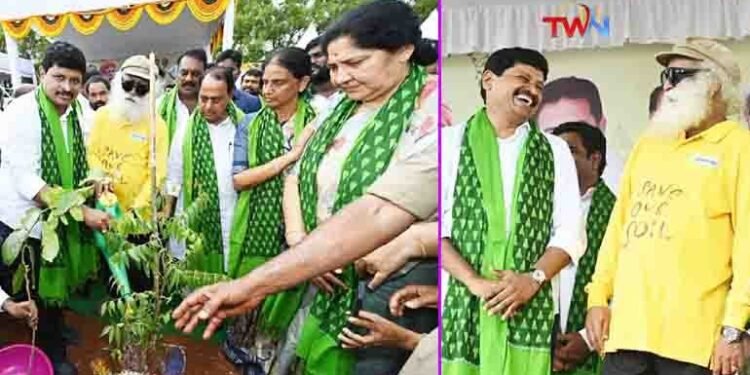 Sadhguru Jaggi Vasudev launches the fifth installment of Green India Challenge in Hyderabad,telugu golden tv,www.teluguworldnow.com,my mix entertainments,v9 news telugu.1