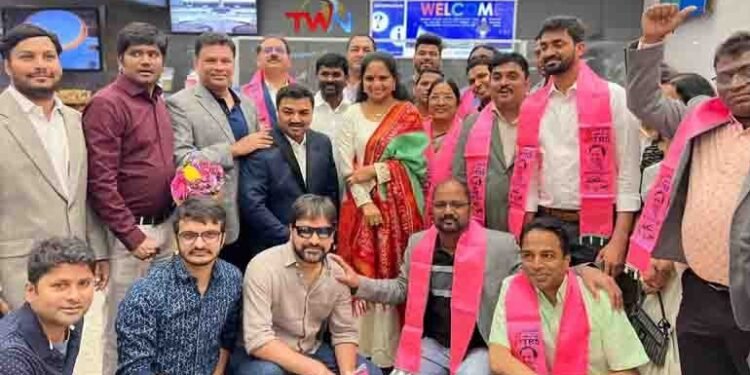 MLC Mrs. Kavitha arrived in America to participate in the 17th Congress of the American Telugu Association (ATA),telugu golden tv,my mix entertainements,v9 media,www.teluguworldnow.com