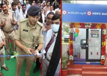 Cyberabad Joint CP Mr. Avinash Mahanty, IPS., inaugurated the newly set up HDFC ATM center in Cyberabad Police Commissionerate premises,Telugu Golden TV,v9 News Telugu,www.teluguworldnow.com,my mix entertainments