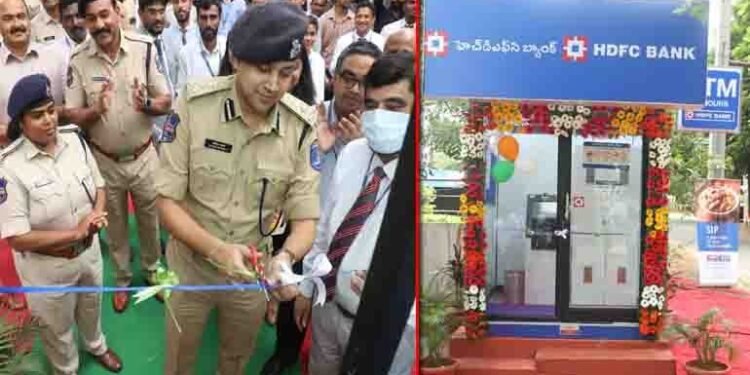 Cyberabad Joint CP Mr. Avinash Mahanty, IPS., inaugurated the newly set up HDFC ATM center in Cyberabad Police Commissionerate premises,Telugu Golden TV,v9 News Telugu,www.teluguworldnow.com,my mix entertainments