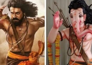 RRR Movie Alluri Sita Ramaraja Fame Vinayaka Vigrahas వినాయక విగ్రహ రూపాల్లో RRR జోరు… అల్లూరి, కొమరం భీమ్ గా దర్శనమిస్తున్న బొజ్జ గణపయ్య..
