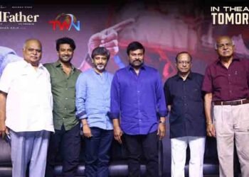 Team of #GodFather from the Grand Press Meet, The team has expressed their confidence ahead of the grand Release tomorrow 🔥@KChiruTweets,Telugu Golden TV,www.teluguworldnow.com,My Mix Et,telugu world news