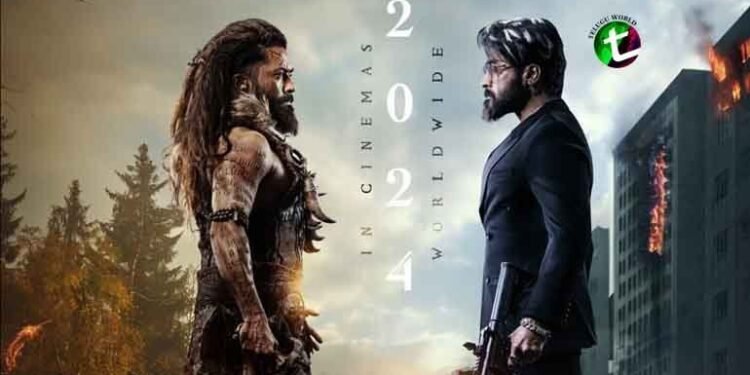 Double Dope Poster from Kanguva, confirms 2024 release,Kollywood star Suriya,Disha Patani, Bobby Deol, Director Siva,Film News,Telugu World