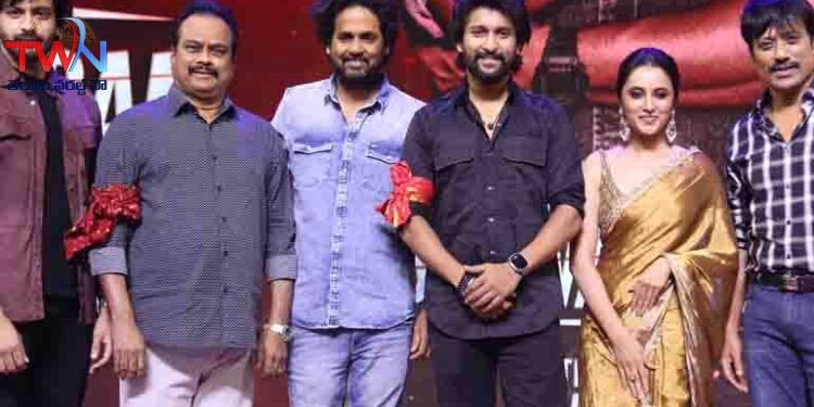 Natural star Nani and director Vivek Atreya pre-release ceremony of most awaited pan India film 'Saripoda Satyabha',Priyanka Arul Mohan,Film News, Telugu World Now