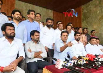 BRS Working President KTR spoke to the media at party MLA Kaushik Reddy's house, Telangana Political News, Telangana Latest News, KTR Pressmeet, Telangana politics, Telugu World Now