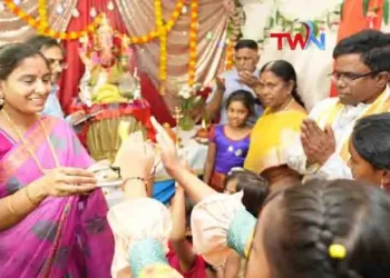 Little India Ganesh Brundam Poland Team Laddu Auction donations 2Lakhs for Flood Victims of 2 States, Poland Ganesh Celebrations, Bhakthi News, Poland News, Telugu World Now