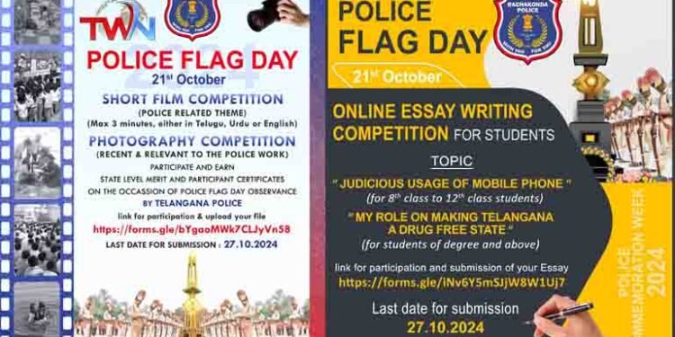 Celebrating Police Flag Day in Rachakonda Commissionerate, Rachakonda Social Media,Commissioner Shri Sudhir Babu IPS, Rachakonda News, Telugu World Now