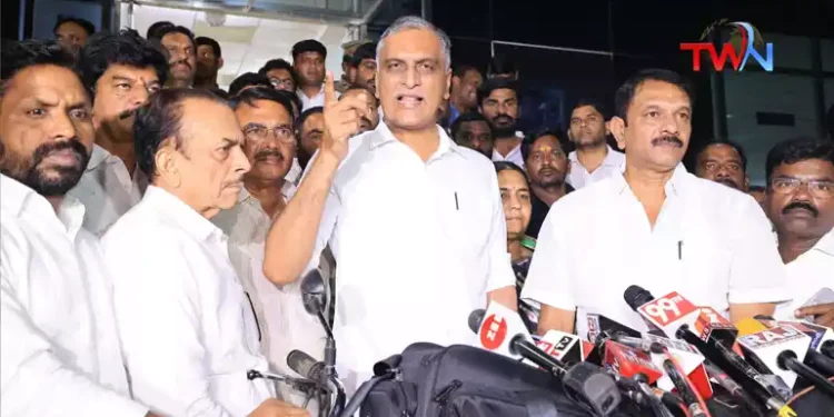 Former Minister Harish Rao Press Meet about Arrest, Gachibowli Police Station, BRS MLA Kaushik Reddy Arrest, Congress vs BRS, CM Revanth Reddy, Telangana Politics, Telugu World Now