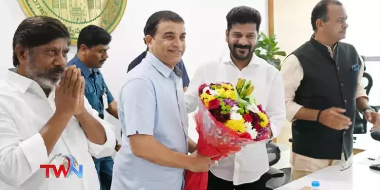 Telangana CM Revanth Reddy Garu Envisions Hyderabad As A Global Hub for Cinema, FDC Chairman Dil Raju, Deputy Chief minister Mallu Bhatti Vikramarka, Telangana News, Telugu World Now