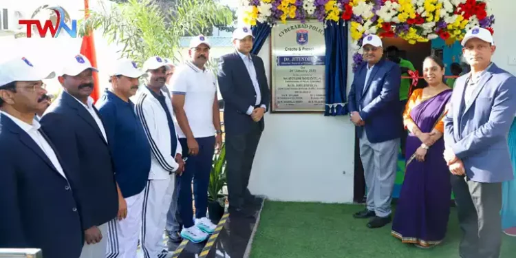 Telangana DGP, Dr. Jitender, IPS, Inaugurates Creche at Cyberabad CPO, Cyberabad Commissionerate, Avinash Mohanty, IPS, D. Joel Davis, IPS, Cyberabad News, Telugu World Now